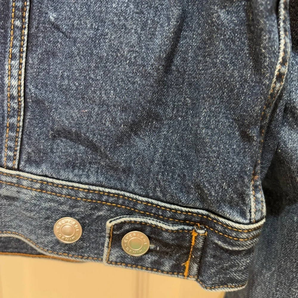 Everlane The Shrunken Denim Jacket Dark Indigo Wash Sz XL - Picture 8 of 12